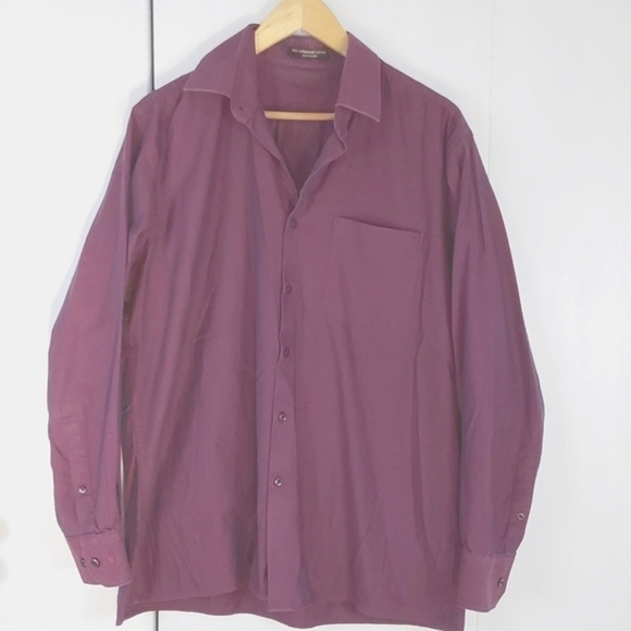 Louis Philippe Purple Sheen Buttondown Dress Shirt Soft Preppy Neutral Sz.L - Picture 1 of 10